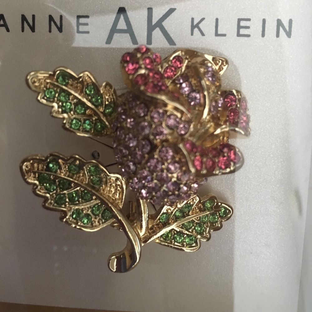 Anne Klein Floral Pin Brooche Multi color Rose NIB